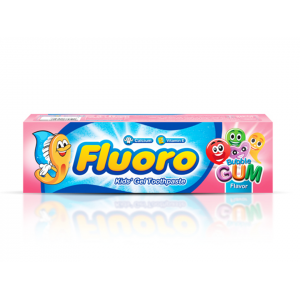 FLUORO KIDS GEL TOOTHPASTE WITH BUBBLE GUM FLAVOUR WITH CALCIUM & VITAMIN E 50 GM